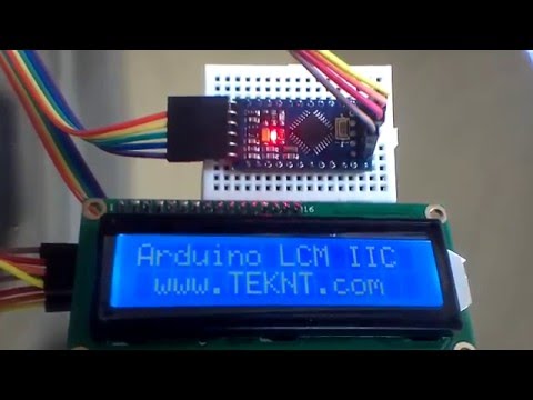 Arduino Mini Pro I2C 16X2 Display [ Breadboard + Arduino + LCD display ]