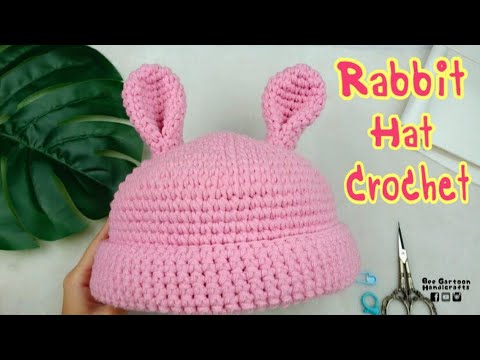 Crochet hat Tutorial : สอนถักหมวกโครเชต์ง่ายๆ : หมวกหูกระต่าย : หมวกแจ็คสัน